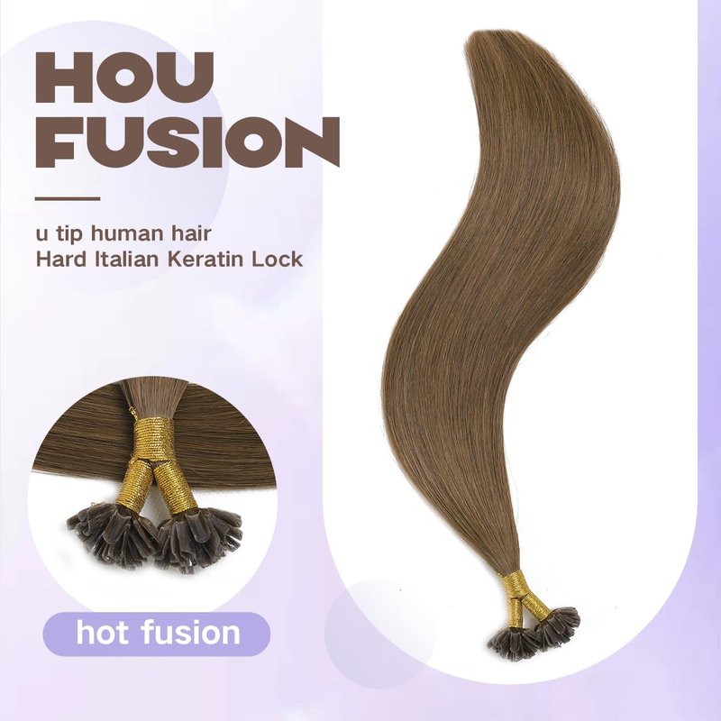 Sindra U Tip Extensions Chocolate Brown #4 40g 14 Inch Pre Bonded Fusion Keratin Hair Extensions Real Human Hair（Utip#4-14inch）