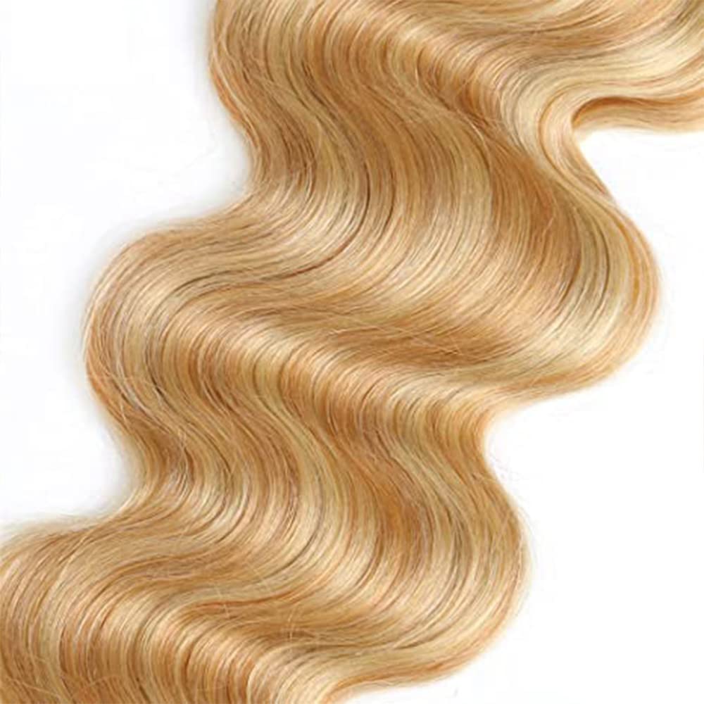 P27/613 Highlight Body Wave Bundle Blonde Human Hair 3 Bundles Brazilian Unprocessed Virgin Hair Extensions For Women Piano Color 8 10 12 Inch