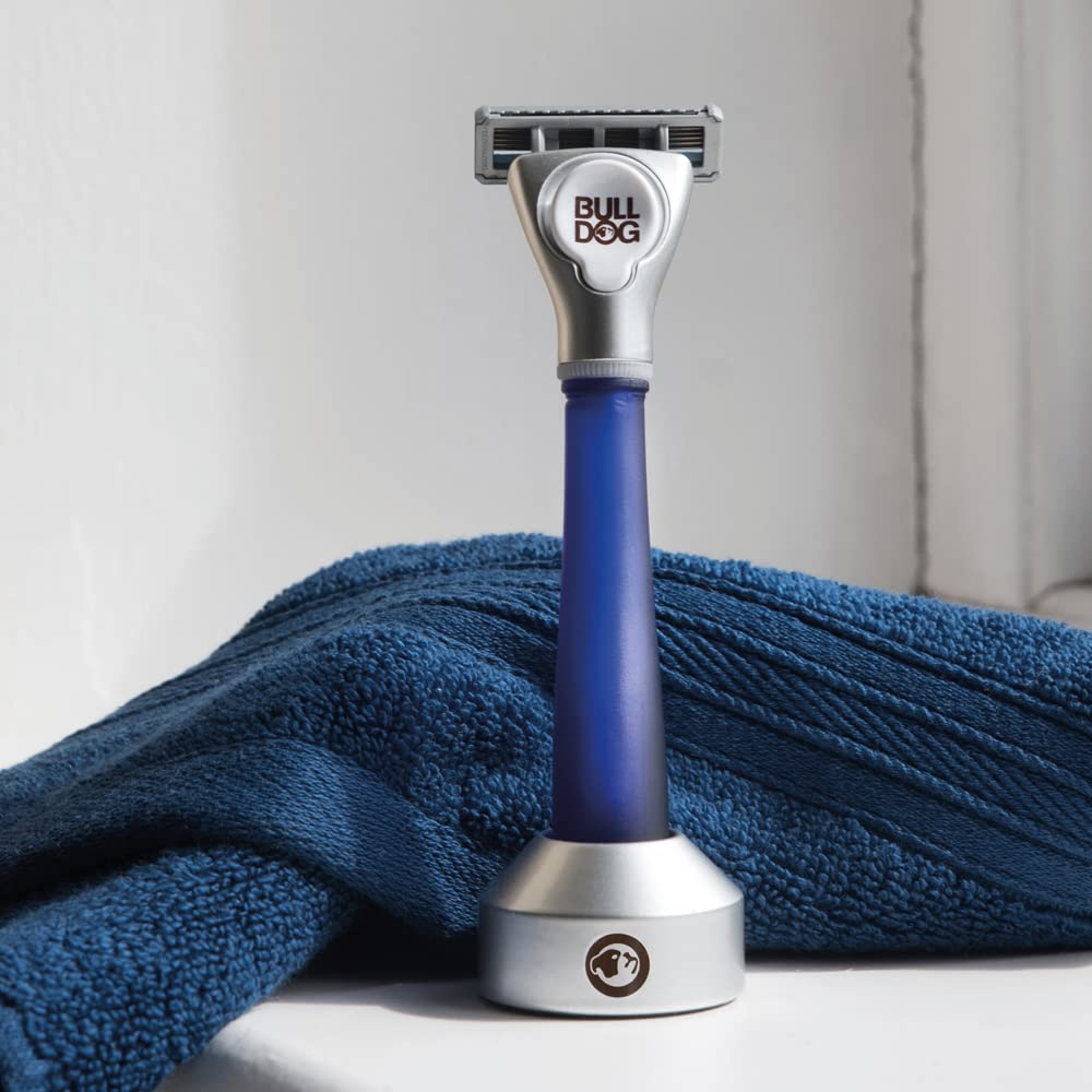 Men's Sensitive Skin Razor - Eco-Friendly Recycled Glass Handle with Stand | Grooming Essentials