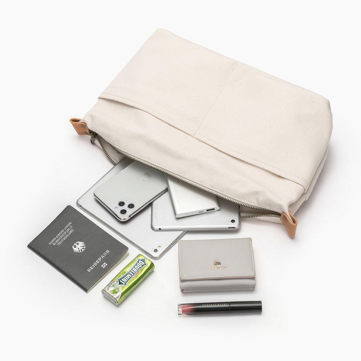 YONBEN Insert Storage Bag Purse Organizer and Cosmetic Travel Bags for Women Makeup Bag with Compartments Three Sizes Cotton Canvas built-in compartments functiona and fashionable