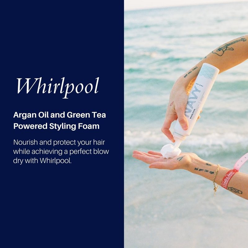 Whirlpool Styling Foam for Curly Hair - Argan Oil & Green Tea Frizz Control | 6 oz