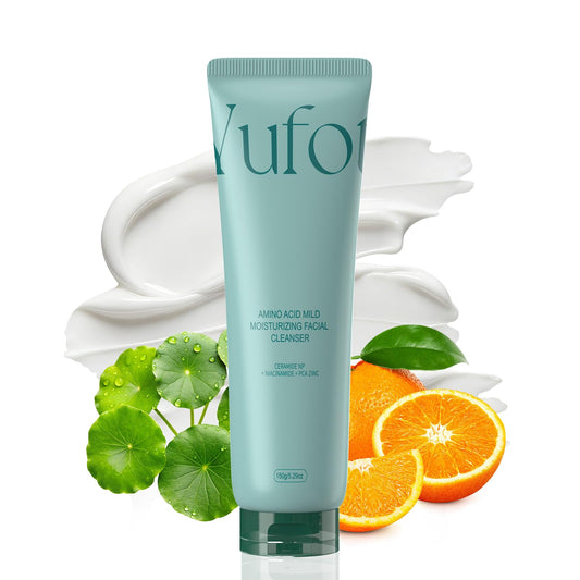 Yufot Gentle Facial Cleanser, Glycerin for Hydrating, Gentle Coconut-derived Cleansing Agents, Niacinamide (Vitamin B3) + Zinc PCA for Sebum Control, Ceramide NP + Centella for Calm (5.29oz.)