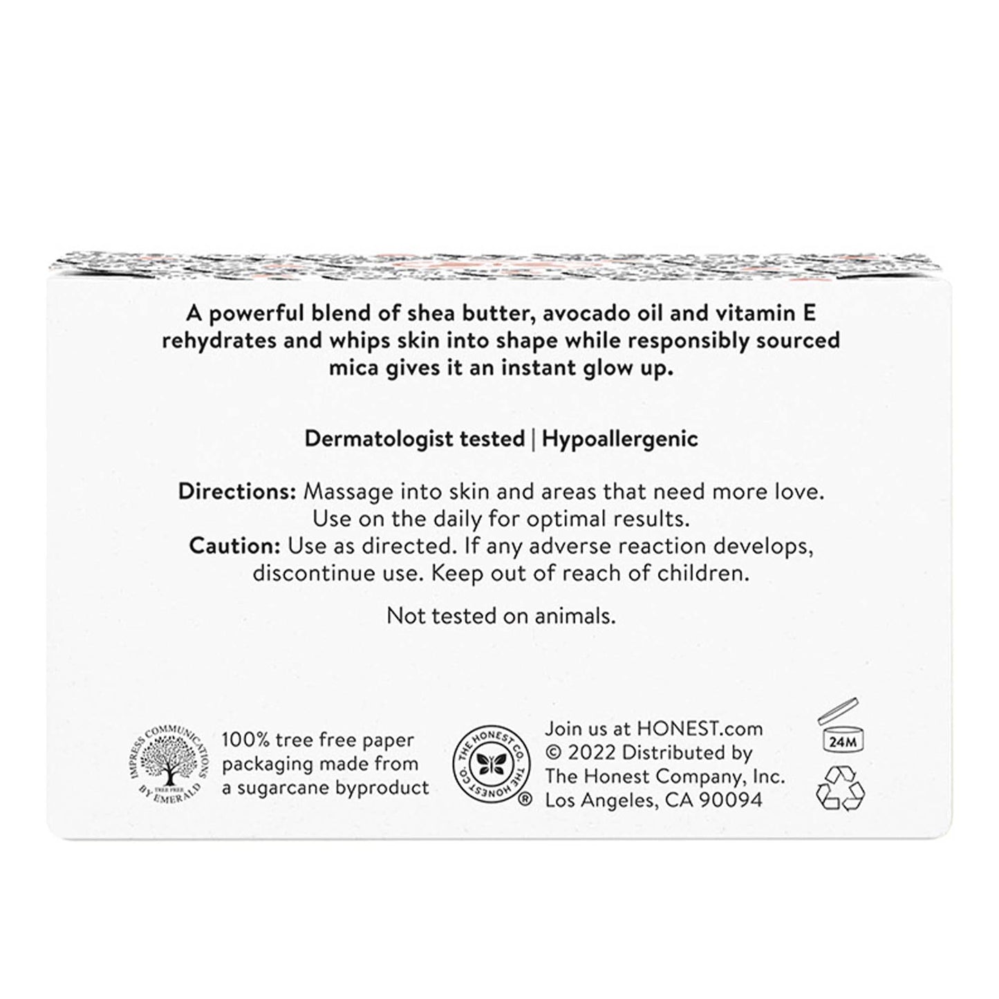 The Honest Company Mama Glow On Body Cream, Hydrates Firms and Tightens Skin, Shea Butter Avocado Oil Vitamin E 6 oz