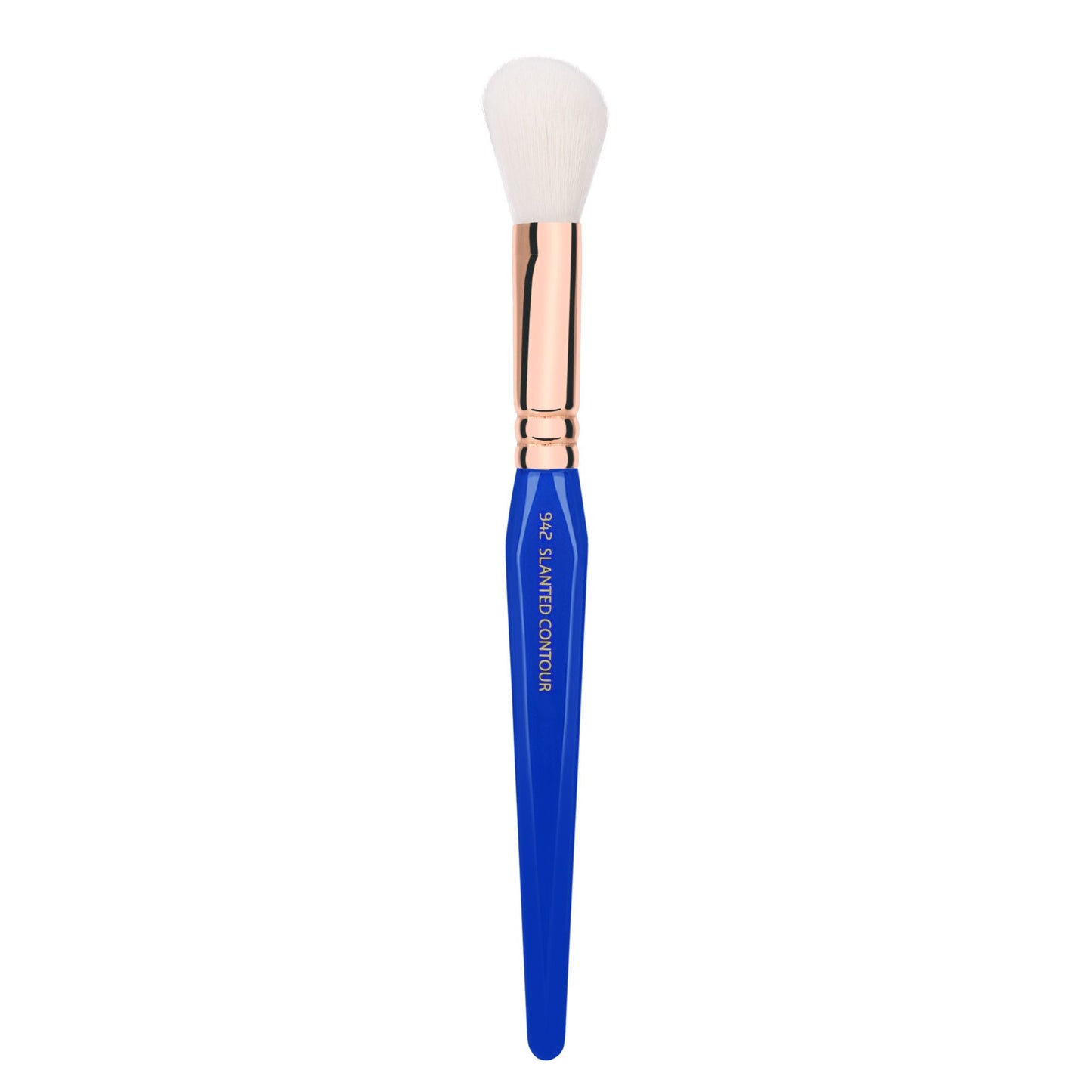 Bdellium Tools Professional Makeup Brush - Golden Triangle 942 Slanted Contour - With All Vegan and Soft Synthetic Fibers, For Adding Dimension to the Face (Blue, 1pc)
