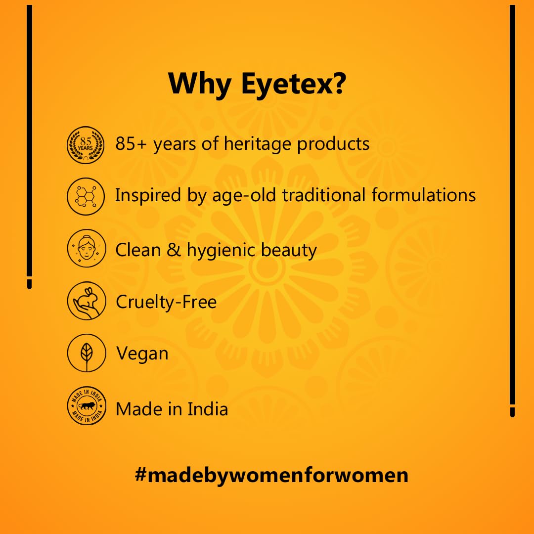 Eyetex Kajal Supreme Paste, Black, Pack of 10, Baby-Safe, All Natural Kajal, Skin-Friendly, Cooling Effect on Eyes, Popular for over 80 years, Vegan