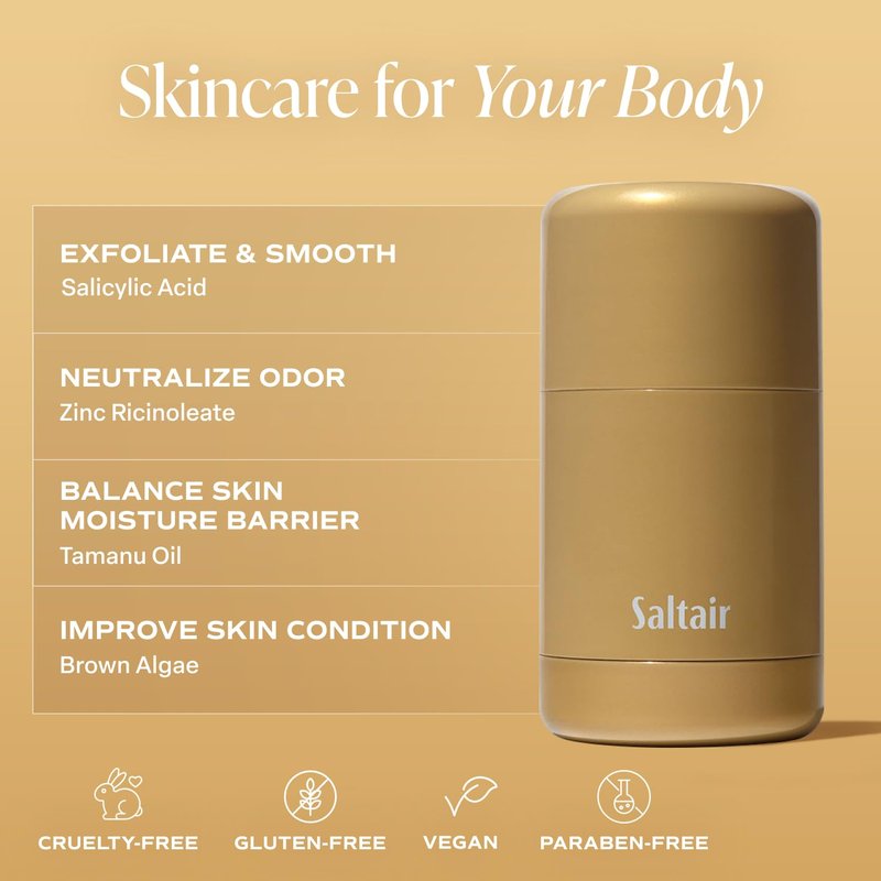 Saltair Skincare Deodorant - Aluminum-Free Odor Protection for Sensitive Skin | 2-Pack Golden Hour Scent