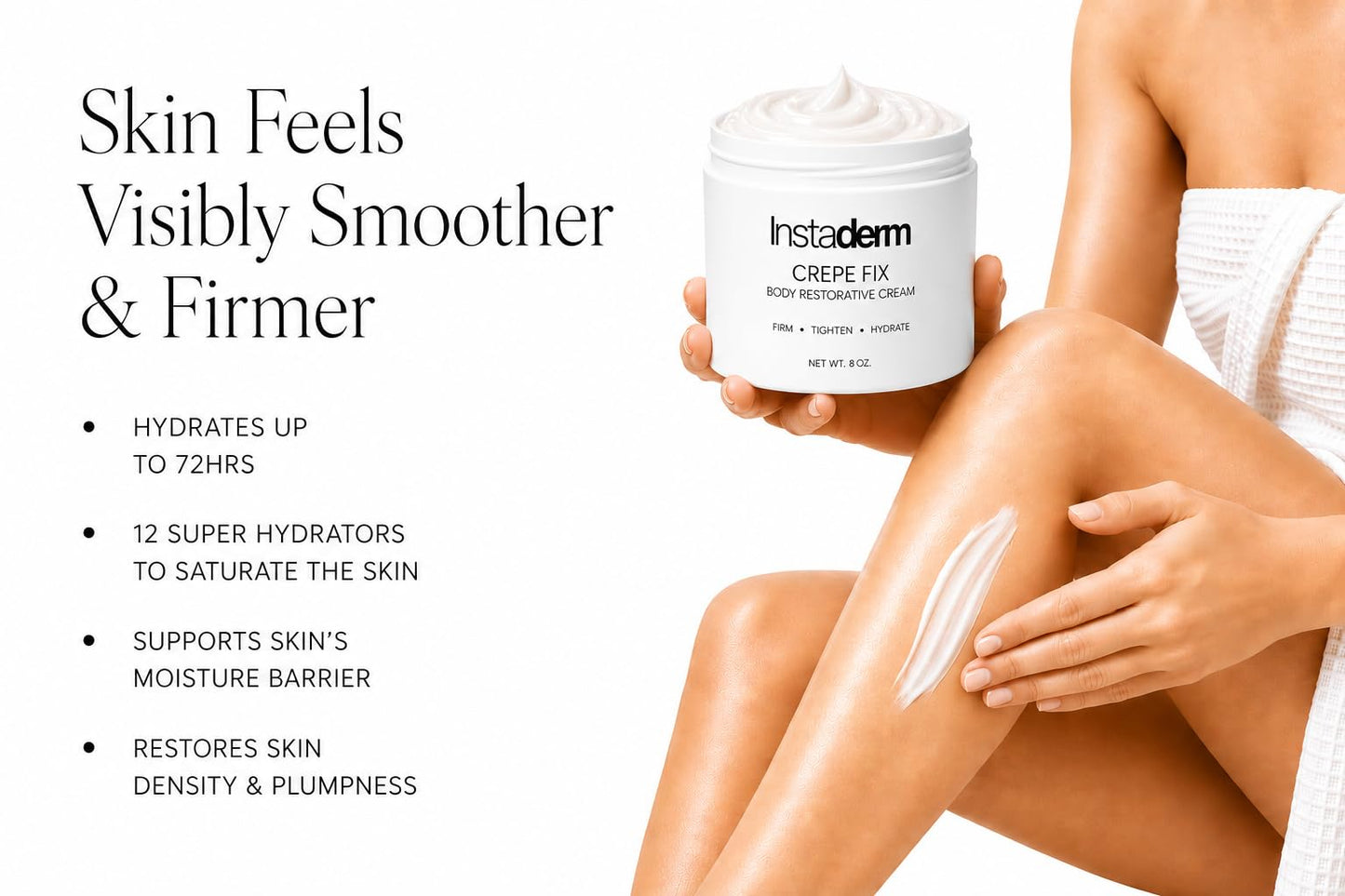 Crepe Fix Body Cream – Anti-Aging Moisturizer for Neck & Body – Improve the Appearance of Thinning Aged Crepey Skin, Wrinkles & Dryness. Support Skins Natural Elastin & Collagen Production. 8OZ