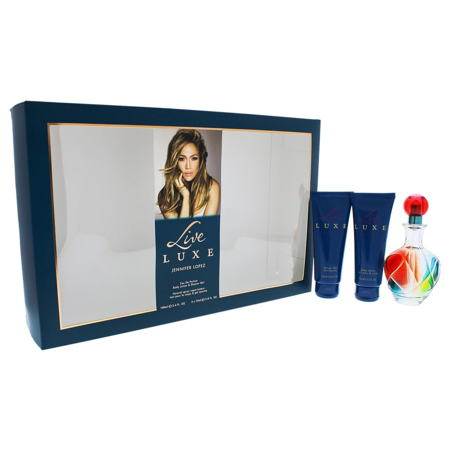 Jennifer Lopez Live Luxe Gift Set for Women - 3.4oz EDP Spray, 2.5oz Shower Gel & Body Lotion