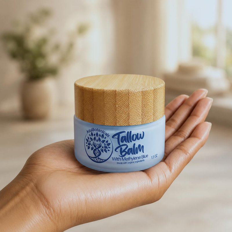 Methylene Blue Whipped Grass-Fed Beef Tallow Balm - Anti-Aging Moisturizer for All Skin Types | 1.7 oz