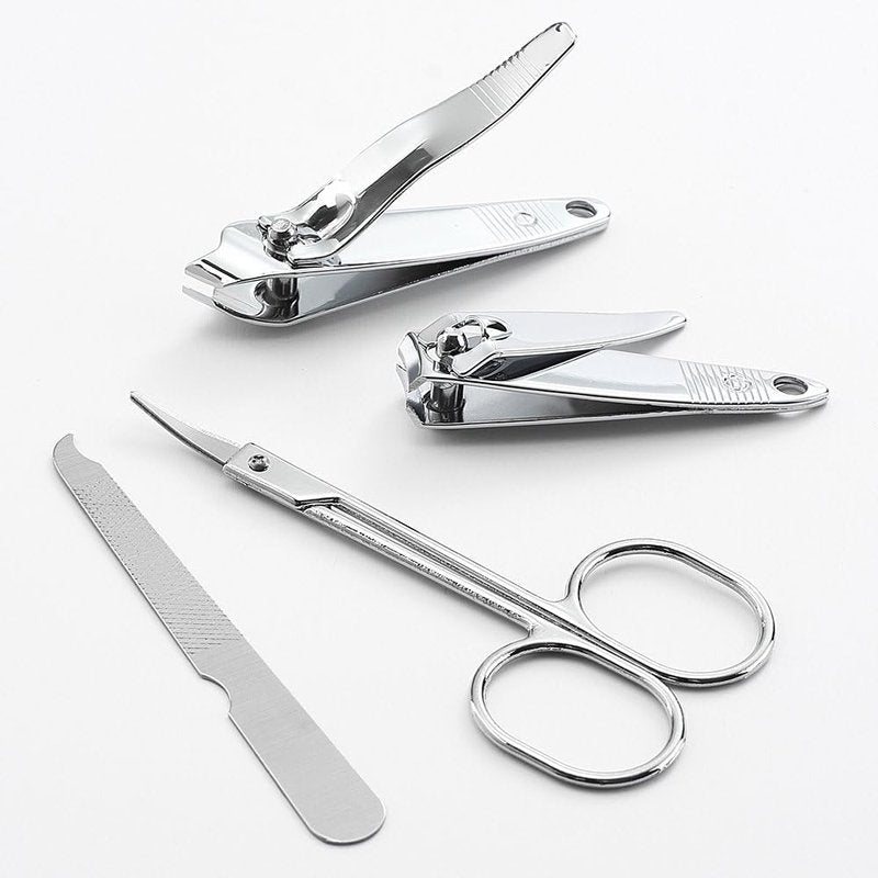 Manicure Set - 7-Piece Stainless Steel Nail Clipper Kit for Travel | Personal Pedicure Case for Women & Men