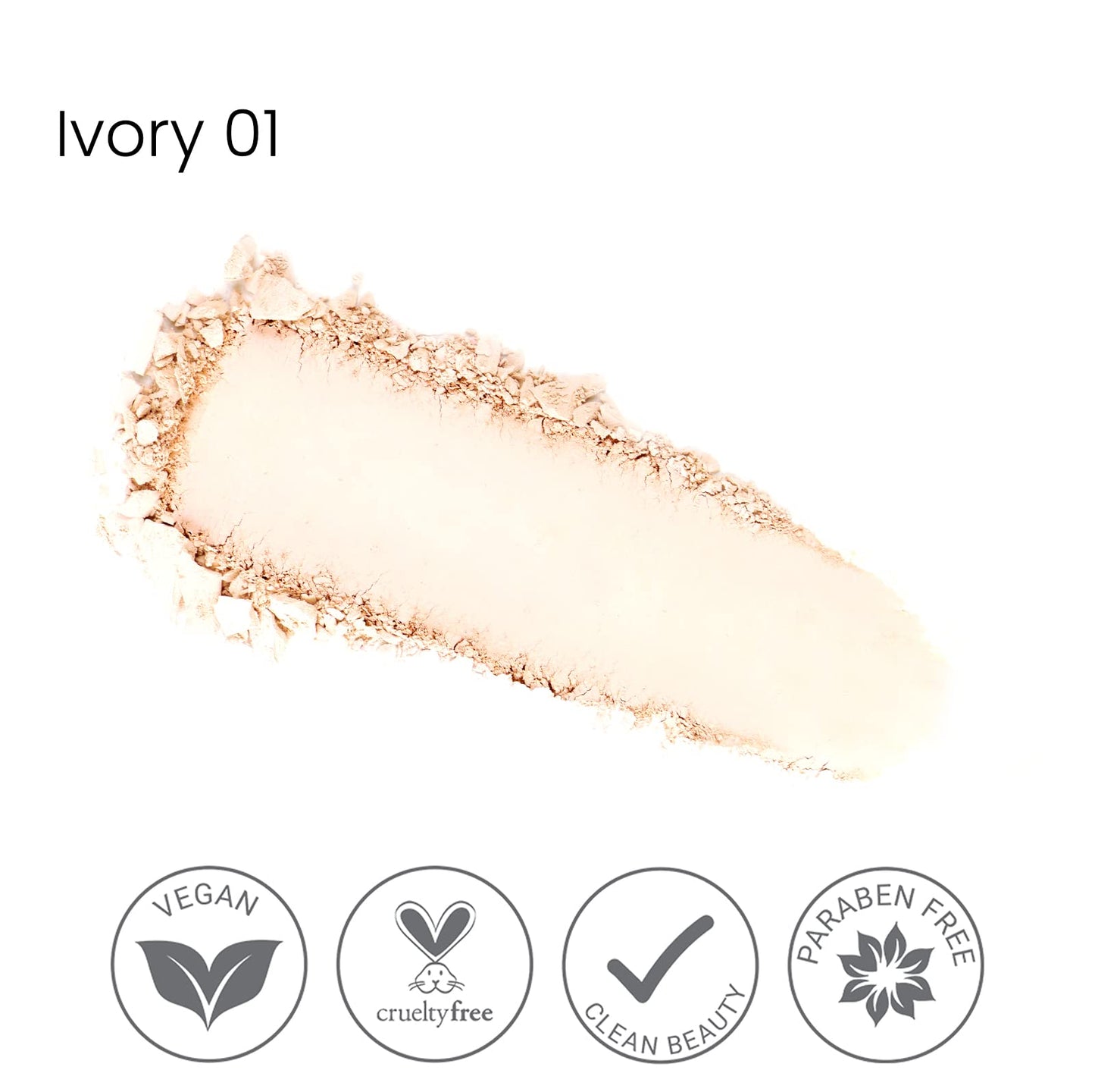 True + Luscious Sheer Halo Complexion Powder | Talc-Free Mineral Pressed Powder Foundation for Oily Skin Oil Control Matte Finish with Kaolin Clay Vegan Cruelty-Free Natural Glow 0.32 oz | Ivory
