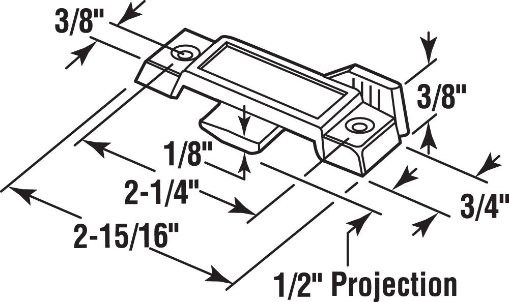 Prime-Line F 2592 Sash Lock, 1/2 In. Latch Projection, Fits Metal Sliding Windows, Diecast Zinc, Painted White, (Single Pack)