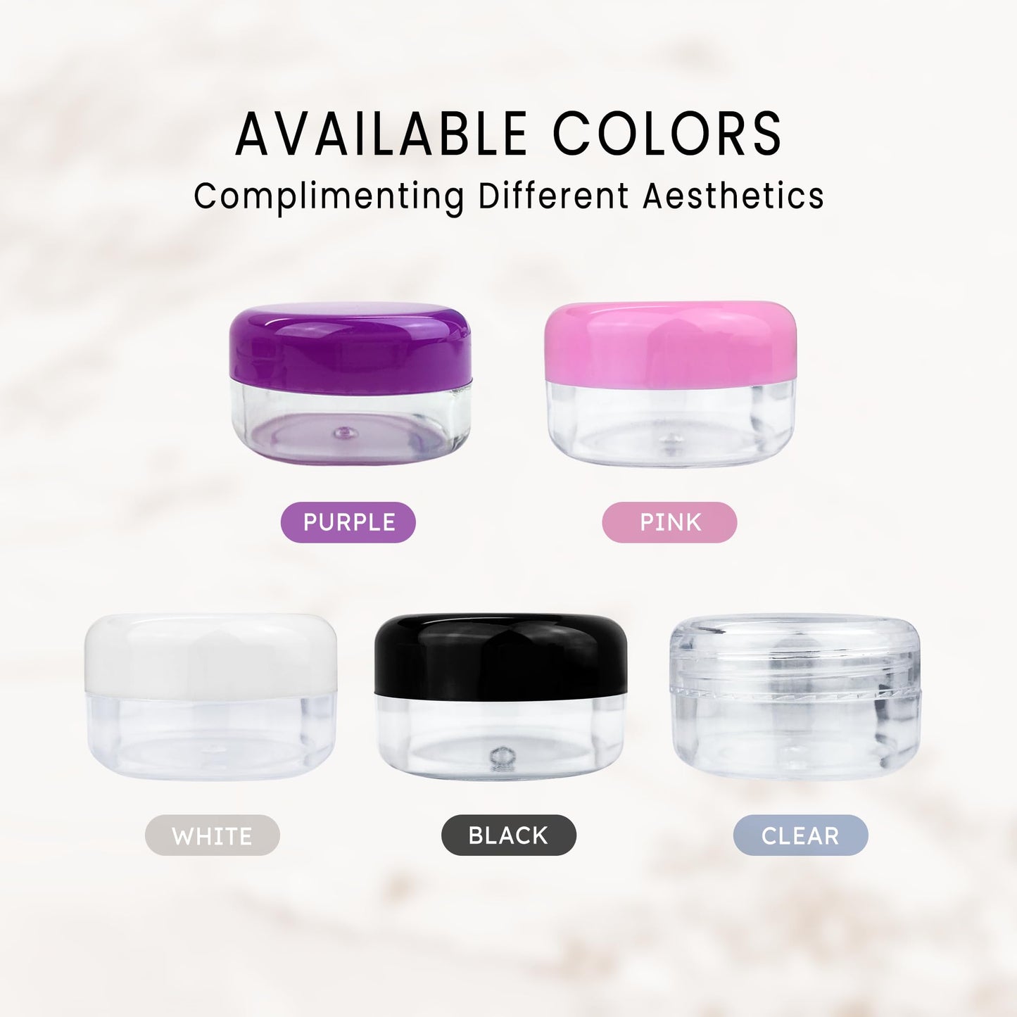 Beauticom 15 gram/15ml Empty Clear Small Round Travel Container Jars with Lids for Make Up Powders, Eyeshadow Pigments, Lotions, Creams, Lip Balm, Lip Gloss, Samples (60 Pieces, Clear Lid)
