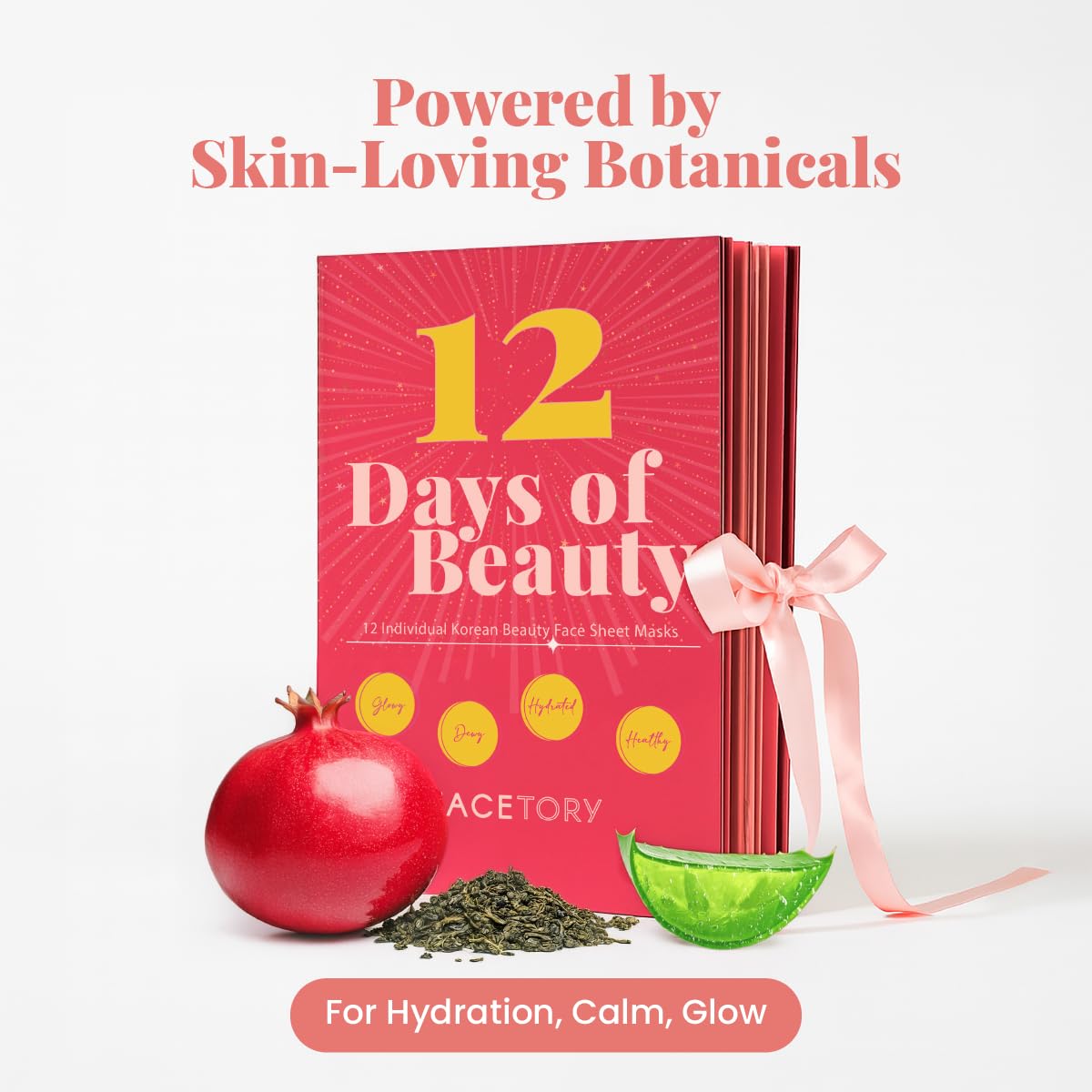 FACETORY 12-Day Sheet Mask Gift Set | Korean K-Beauty Face Mask Collection | Skincare & Spa Gift Set for Women | Self Care Gift