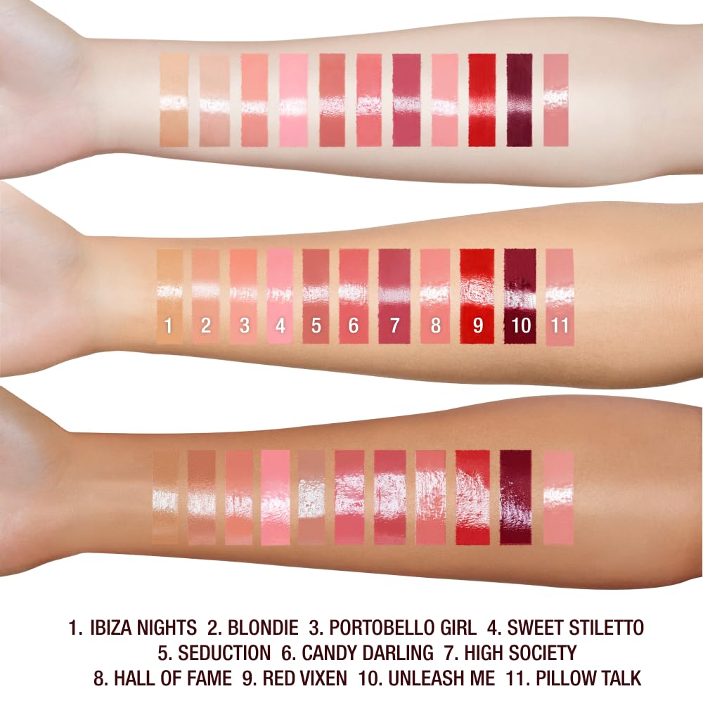 Charlotte Tilbury Lip Lustre Hydrating Lip Gloss - High Shine Non-Sticky Formula with Lotus Extract - Long Lasting Moisturizing Makeup, Velvet Soft Finish - Ibiza Nights, Rose Gold