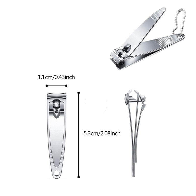 Haploon Nail Clippers Bulk 120 Pcs Nail Cutters Bulk Nail Clippers with Chain Stainless Steel, Nail Clipper Cutter Set for Men Women with Keychain