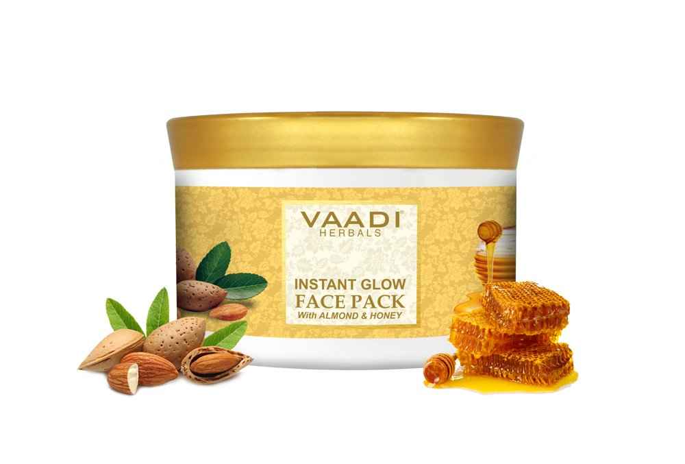 Vaadi Herbals Almond and Honey Face Pack - Herbal Face Pack - ALL Natural - Sulfate Free - Suitable for All Skin Types - Value Pack of 600 gms (21.16 Oz)
