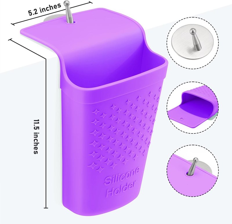 Heat Resistant Silicone Hair Iron Mat & Pouch - Portable Travel Holder for Styling Tools | Purple - 2 Pack