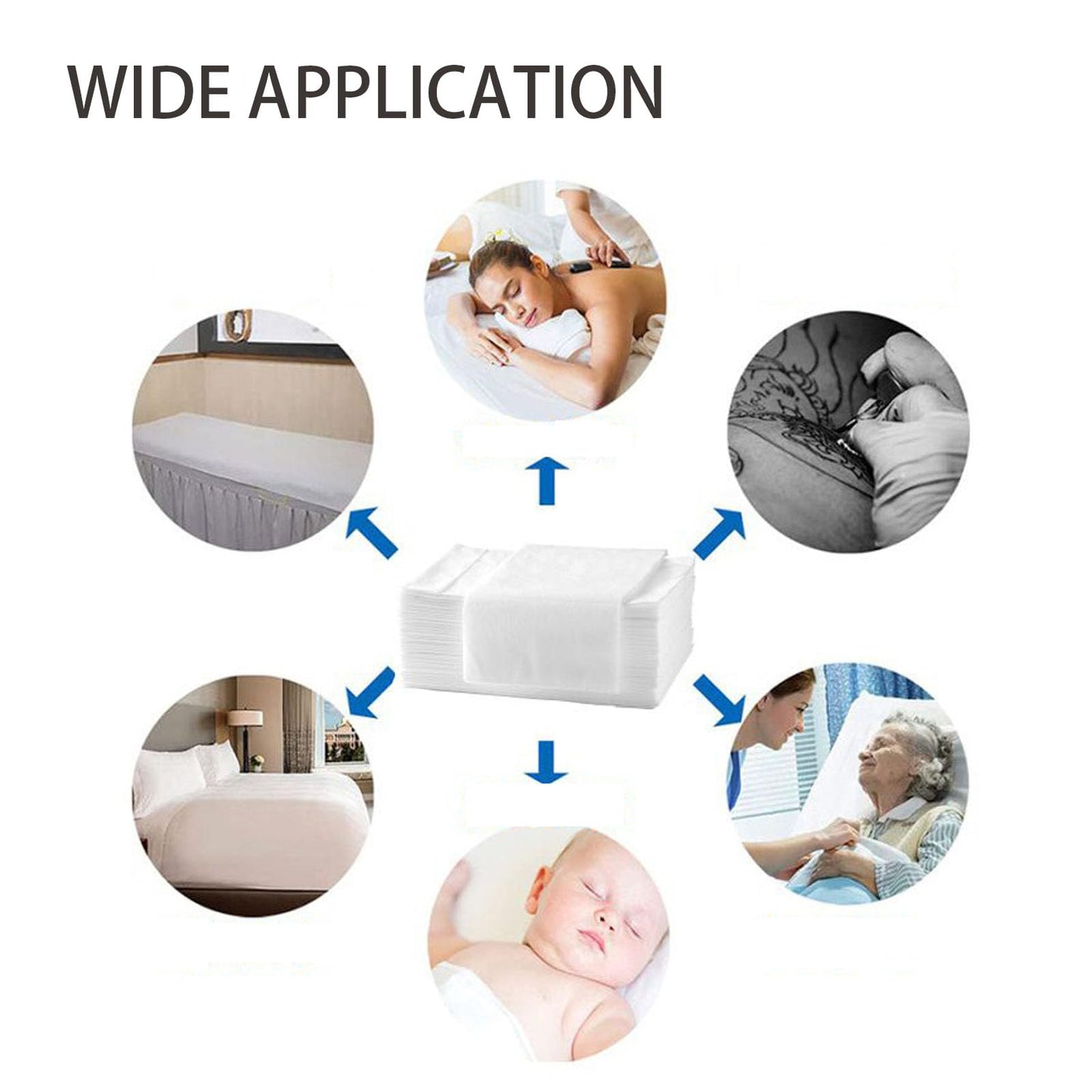100pcs Disposable Bed Sheets, 31" x 71" For Massage Table - Pure White Non-Woven Fabric, Clean, Breathable & Soft, Gentle On Skin, For Disposable Sheets Massage Table Massage Beauty Tattoos