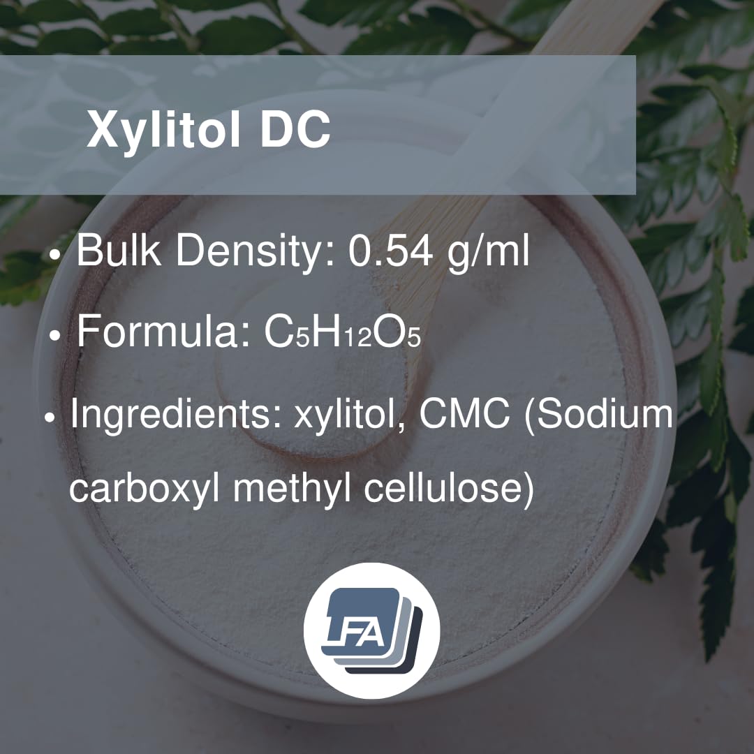 Xylitol DC Powder - 1 kg (2.2 lb) - Direct Compression Low Calorie Tableting Sugar Sweet Binding Agent for Tablet Press Machine Pill Binder Mix - Excipient for Chewable Toothpaste Tablets