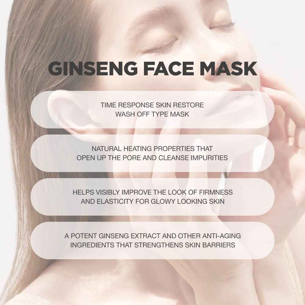 PROOT Ginseng Face Mask | 52.9% Korean Red Ginseng Extract | Skin Rejuvenating Formula for Wrinkles, Fine-Lines, Firmness and Elasticity | Korean Skin Care, Vegan, Cruelty-free | 3.4 fl. oz.