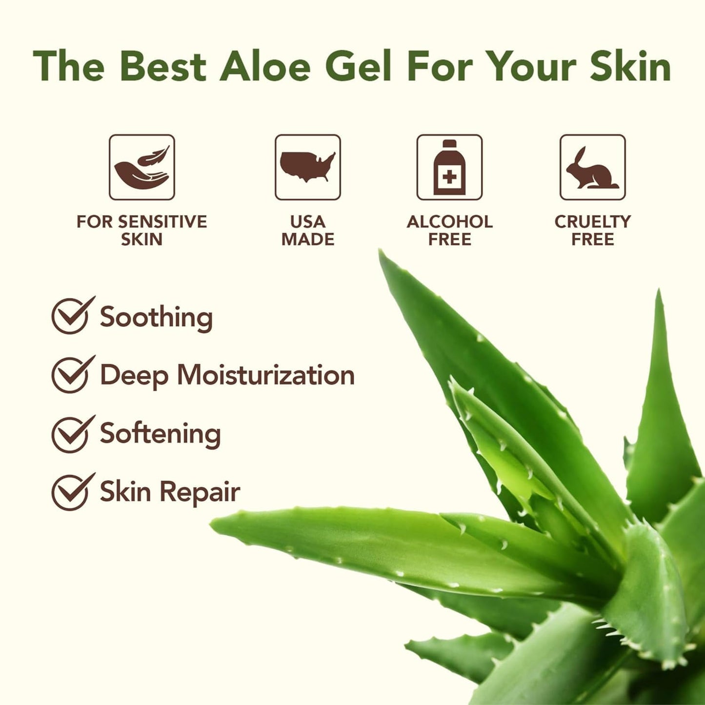 Green Leaf Naturals Amazing Aloe Vera Gel - Freshly Cut, 100% Pure Aloe, Premium Quality, Vegan, Unscented - Natural Sunburn Relief, After Shave, Skin, Face & Hair Care (two 8oz bottles) 16oz