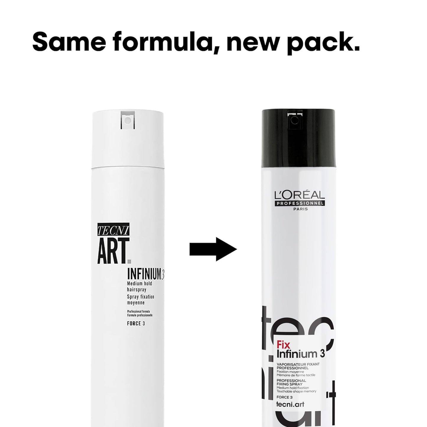L'Oréal Professionnel Paris Fix Infinium 3 - Medium Hold Hairspray For Lasting Shape and Shine, Reduces Frizz Without Stiffness