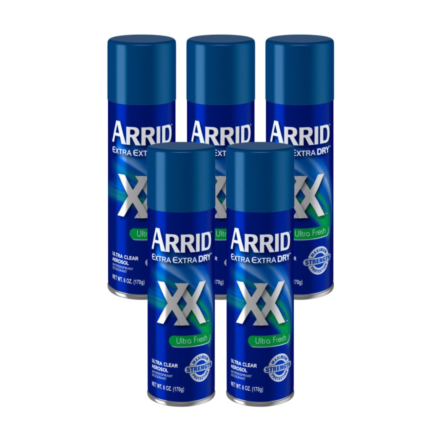 ARRID XX Ultra Clear Anti-Perspirant Deodorant Spray, Ultra Fresh 6 oz (Pack of 5)