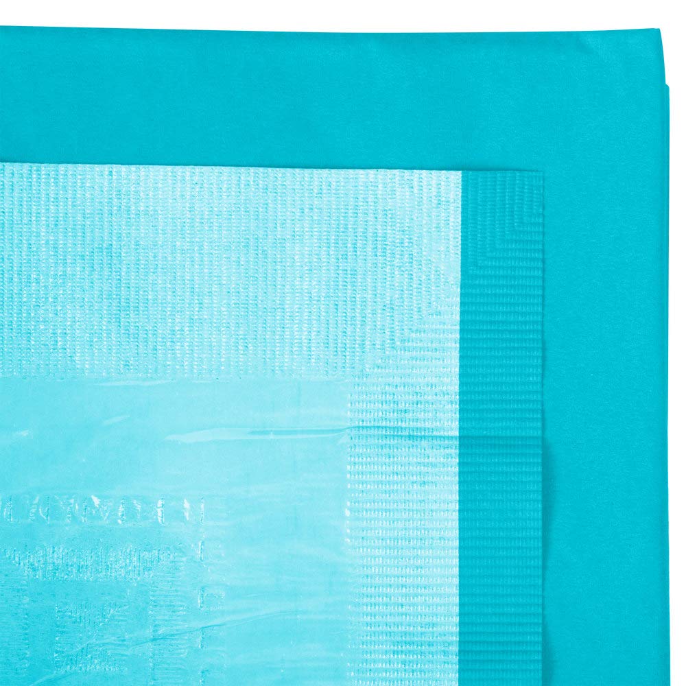 Creative Converting Tissue/Poly Tablecover Table Cover, 54" x 108", Bermuda Blue