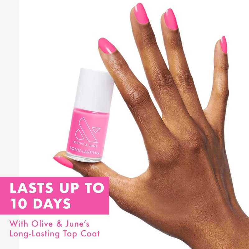 Olive & June Long Lasting Nail Polish - Grateful & Kind Pure Pink | 15-Free Vegan, Gel-Like Finish, Lasts 10 Days