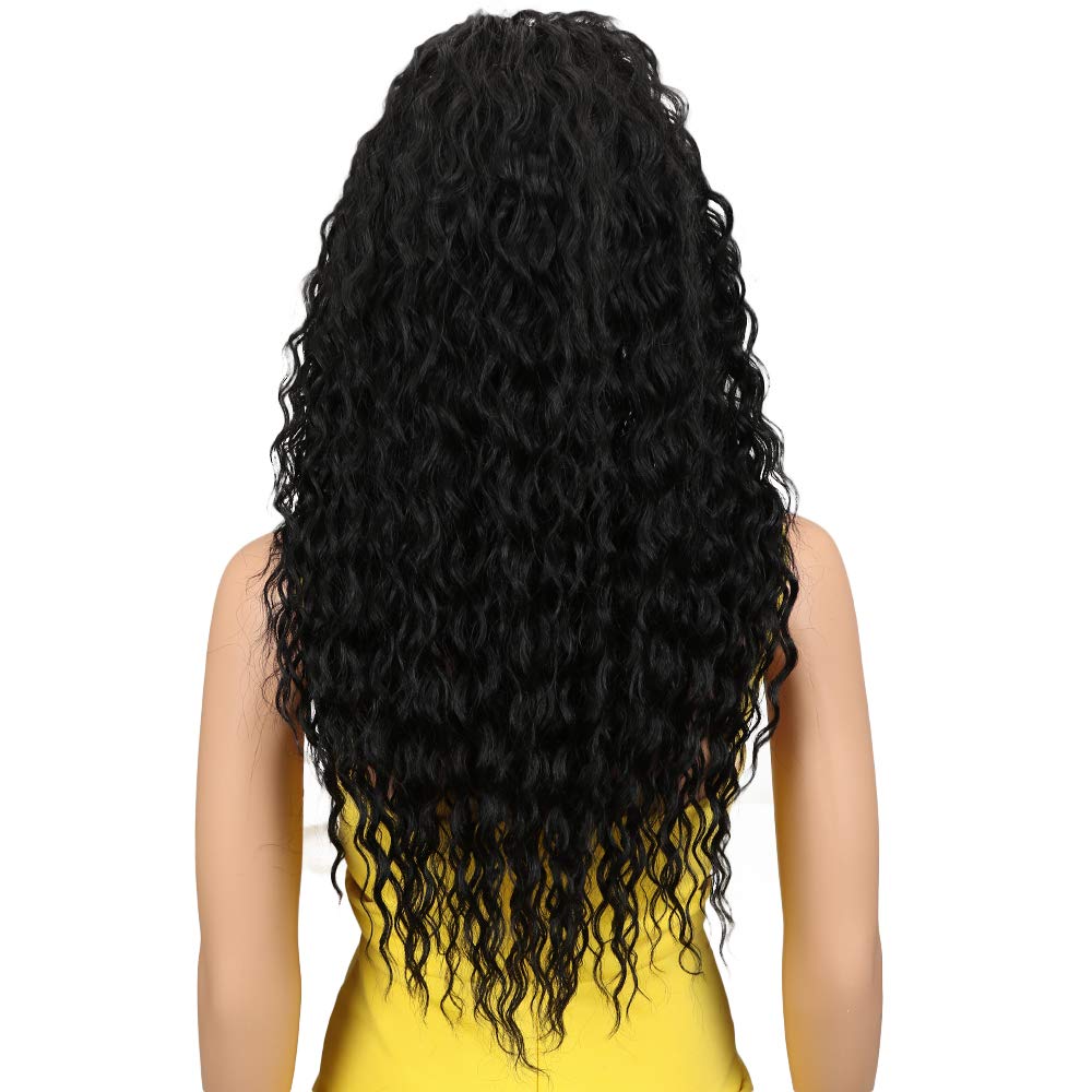 Joedir Ombre Blonde Lace Front Wig | 24" Long Curly Synthetic Hair for Black Women - 130% Density