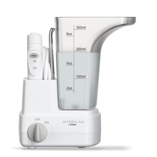Interplak by Conair Compact Water Flosser, Travel Water Flosser, Battery Operated, Oral Irrigator for Powerful Deep Clean