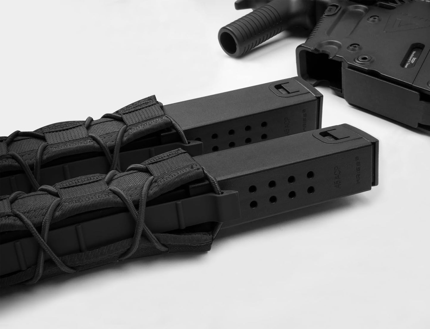 2pc Double Stack Extended Mag Pouch Holster Carrier for MP5 MP7 MP9 Glock to Tactical Duty Belt and Molle