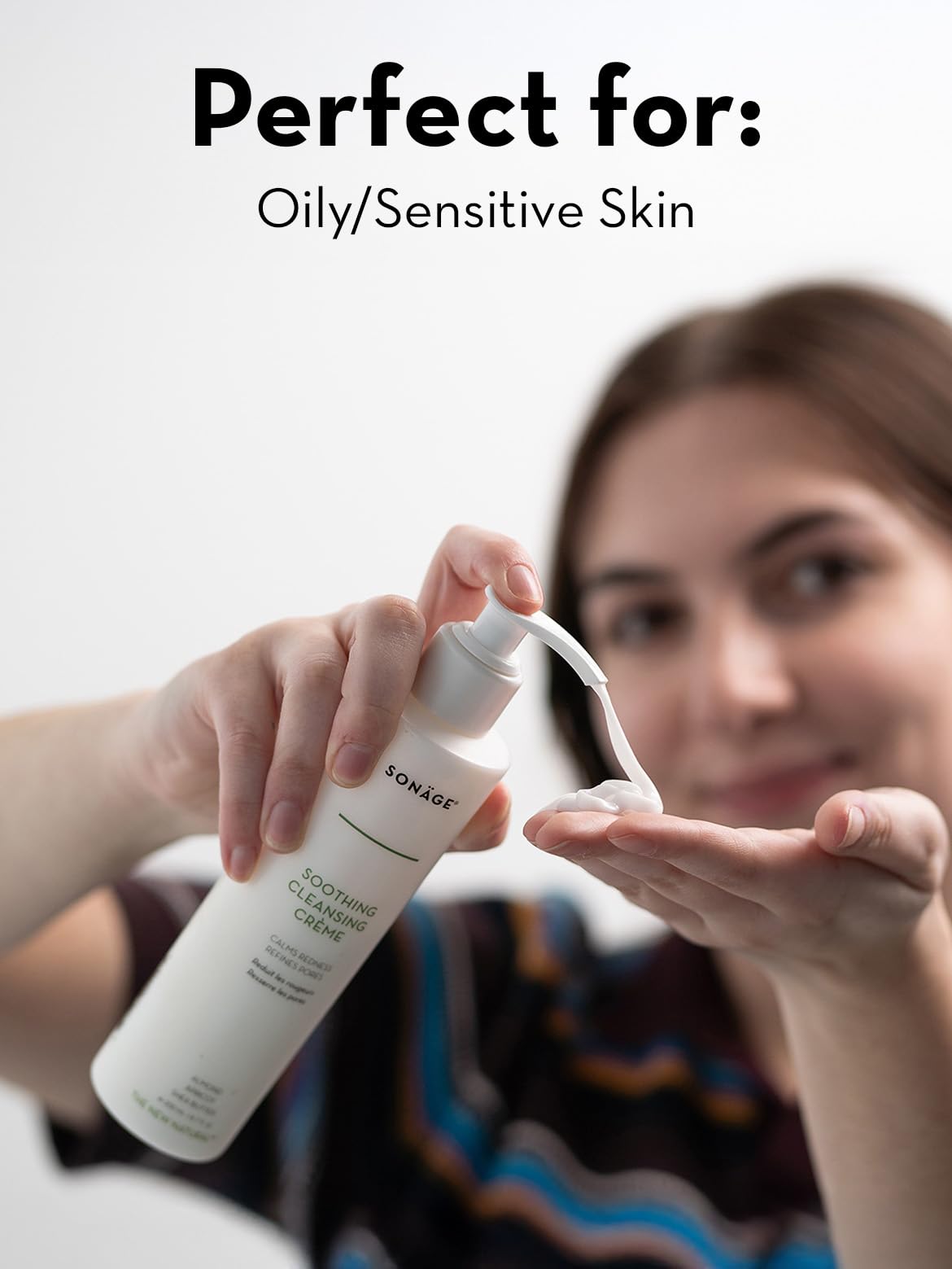 SONAGE Soothing Cleansing Cream | Gentle Daily Face Wash & Makeup Remover For Sensitive Skin | Balances, Soothes & Cleanses