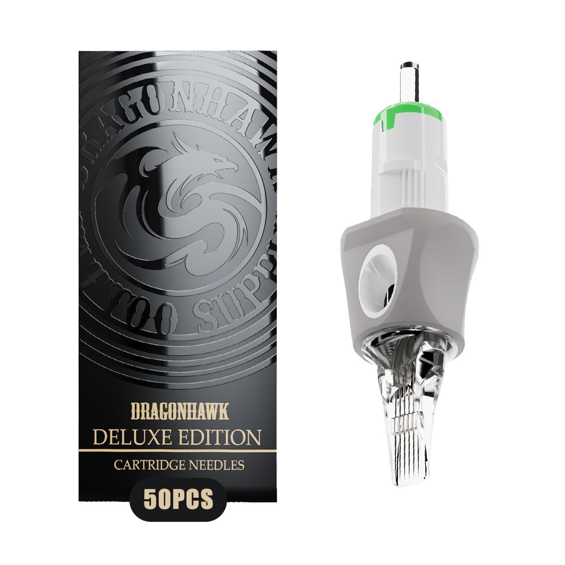 Dragonhawk Tattoo Needle Cartridges - Extra Smooth #12 Mixed Sizes (5M, 7M, 9M, 11M, 13M) for Precision Work