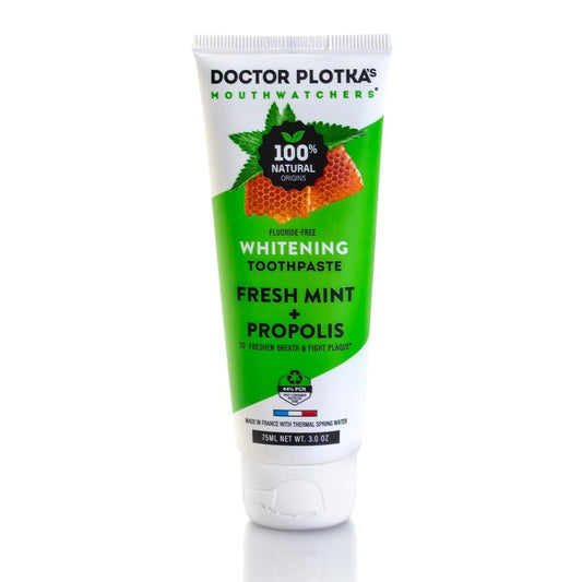 Fluoride Free Toothpaste, Hydroxyapatite Toothpaste for Adults, Organic Propolis, Naturally Sourced Ingredients for Whitening, Sensitive Teeth & Gums, SLS Free, Fresh Mint, by Dr. Plotka's, 3oz