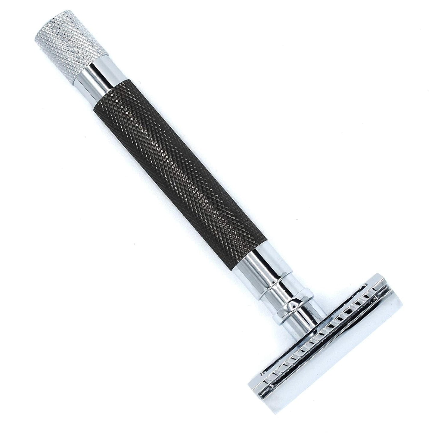 Parker 56R Heavyweight Double Edge Safety Razor with 5 Parker Premium Platinum Stainless Steel Razor Blades – Classic 3 Piece Design (Graphite)