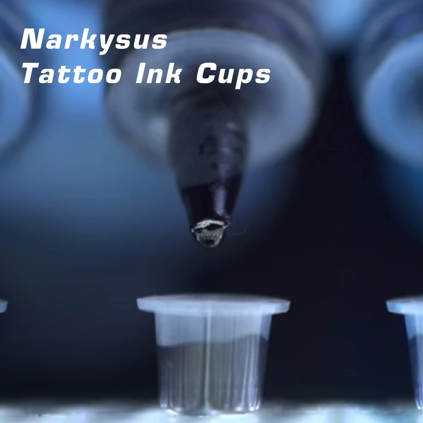 Narkysus Tattoo Ink Cups 1000Pcs Disposable Large Tattoo Ink Caps Plastic Tattoo Pigment Ink Cups Microblading Cups Permanent Makeup Container Cups for Tattoo Ink, Tattoo Needles, Tattoo Supply