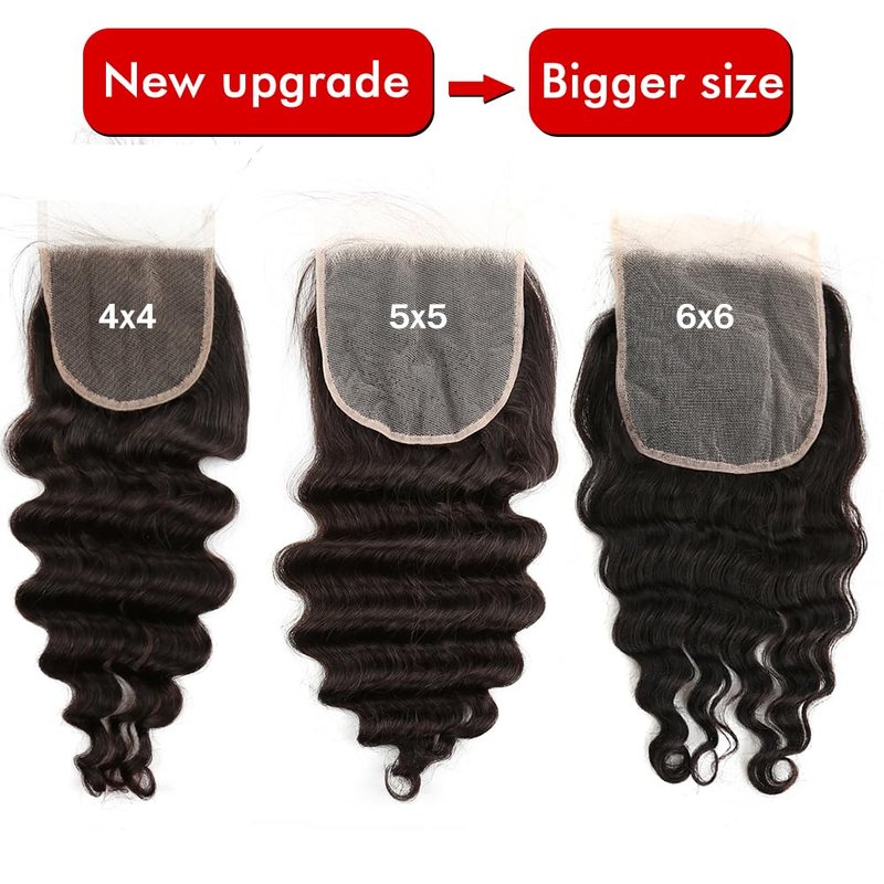 Sent Hair Remy Human Hair 5x5 Lace Closure with Baby Hair Loose Deep Wave Unprocessed Virgin Human Hair Free Part Natural Color 14 inch