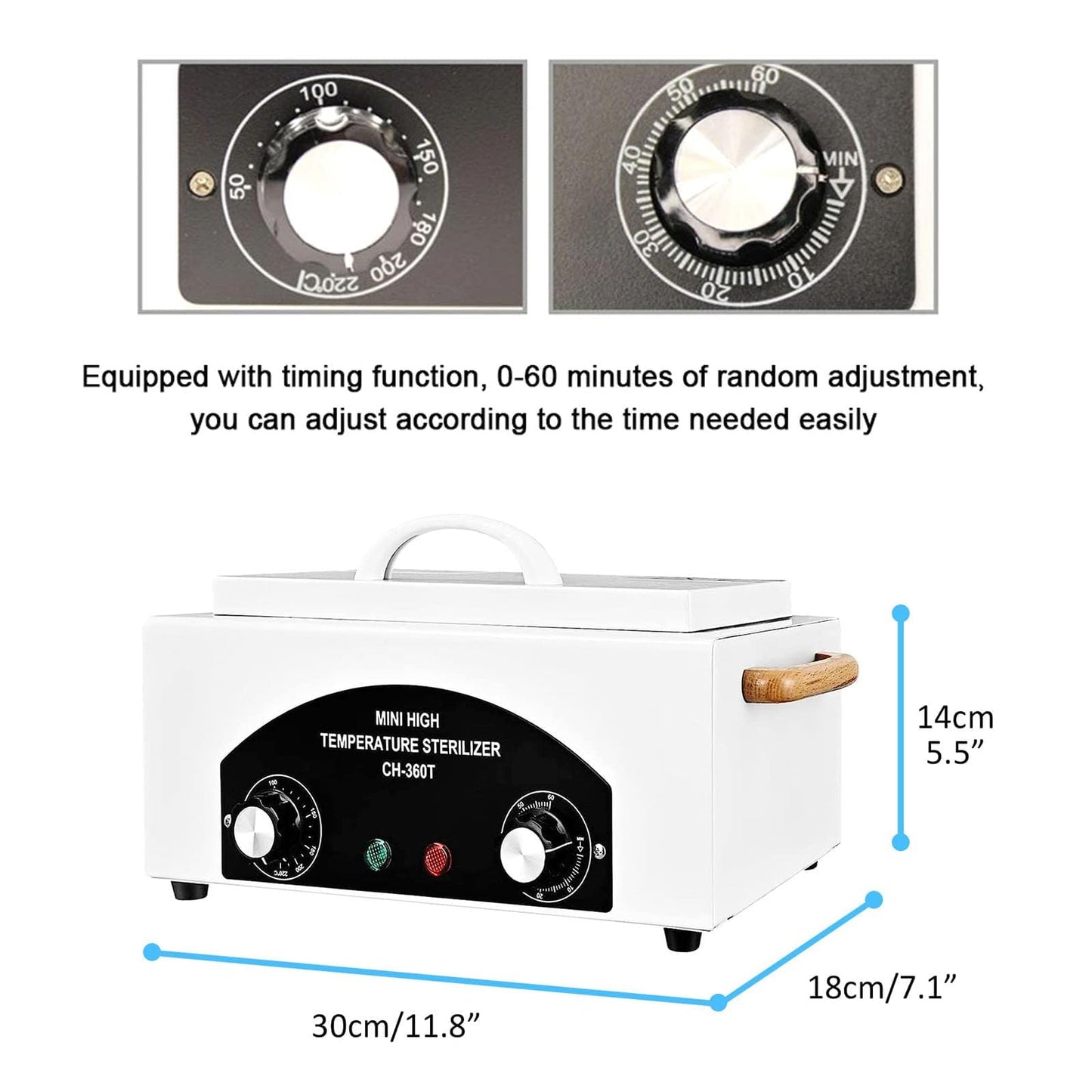 GoLashFun 1.5L Autoclave Sterilizers,High Temperature Nail Tool Sterilizer Metal Tool Cleaning Box,Sanitizing Box for Nail Tools with Timer Dry Heat Sterilizer Cabinet Equipment