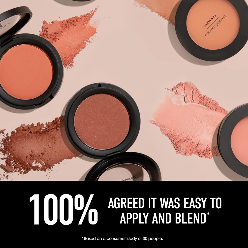 bareMinerals Gen Nude Powder Blush, Strike A Rose, Vegan, Cruelty-Free & Dermatologist-Tested