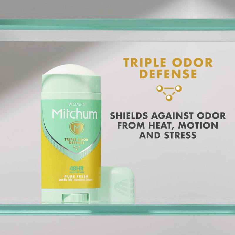 Mitchum Women Triple Odor Defense Invisible Solid 48HR Antiperspirant & Deodorant, Pure Fresh, 2.7 OZ - 6 Pack
