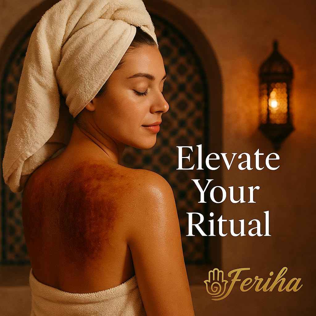 FERIHA Moroccan Black Soap with Aker Fassi – Red Poppy Petals & Pomegranate Shell – 100% Natural Artisan Beldi Hammam Soap for Radiance, Skin Firming & Deep Cleansing – Sourced & Crafted in Morocco