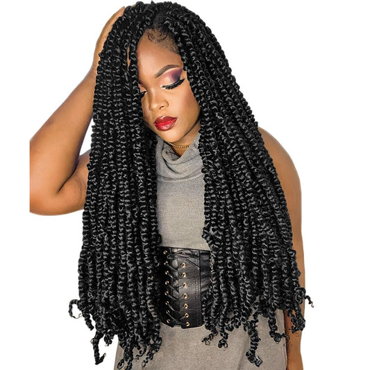 BOHOBABE Passion Twist Crochet Hair 24 Inch for Black Women, Pre-twisted,2#