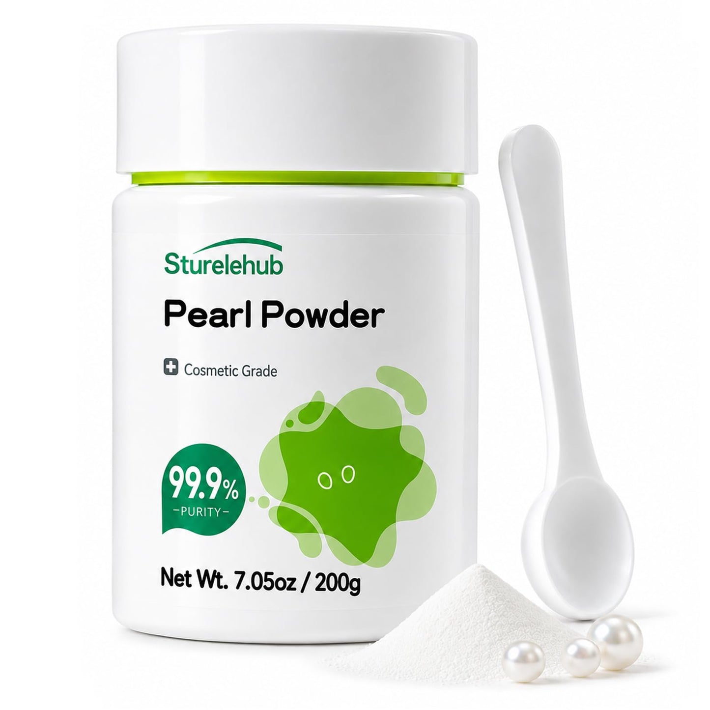 Sturelehub Pearl Powder Organic, for Face, 7.05OZ / 200g 99.9% Purity, Cosmetic Grade, for DIY Mask, Cream And Lotion, Organic Pearl Powder For Homemade Cosmetics