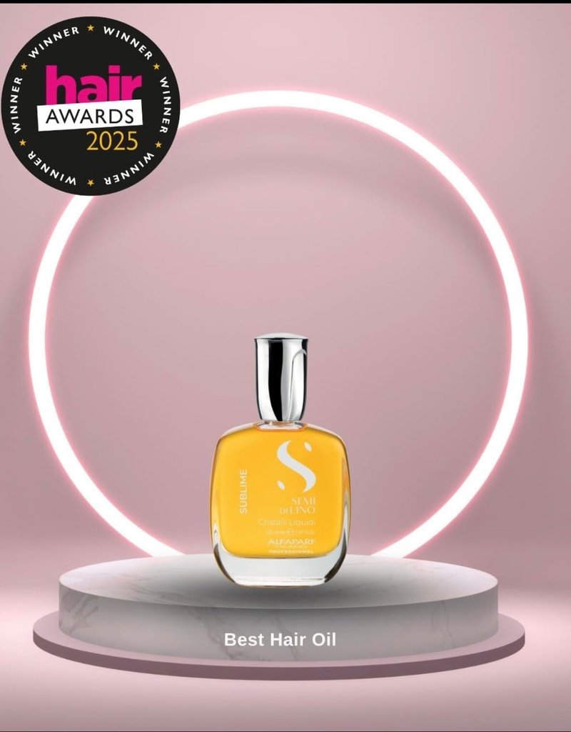 ALFAPARF MILANO Semi di Lino Cristalli Liquidi Hair Oil with Heat Protection - Superior Smoothing and Finishing Hair Serum - Anti Frizz - Brilliant Shine - Vitamin E for Frizzy Hair (1.01 fl oz)