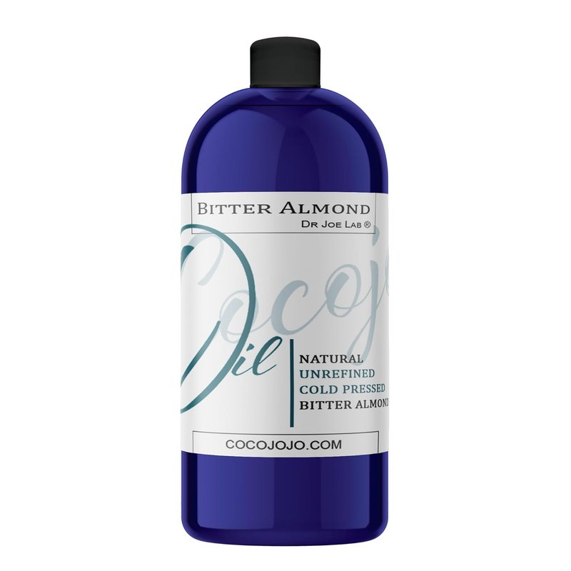 Bitter Almond Oil - Pure Unrefined Cold Pressed Vegan Carrier Oil | 32 oz for Skin, Hair & DIY Cosmetics