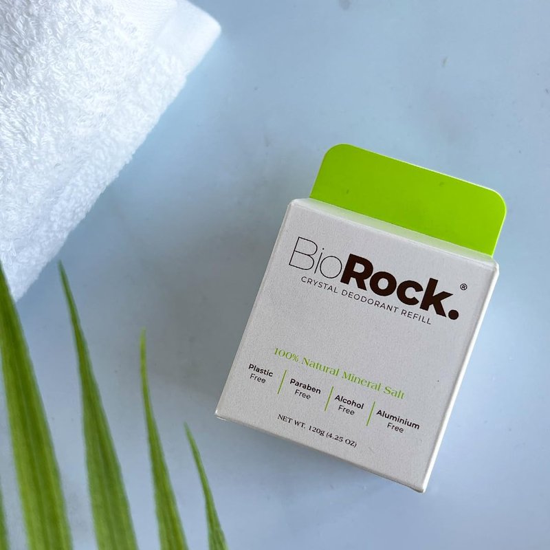 Biorock Crystal Natural Deodorant Refill * 2 Packs - Unscented Plastic & Aluminum Free Salt Stick Deodorant for Women & Men Eco-Friendly, Sustainable, Zero Waste 4.25 oz * 2