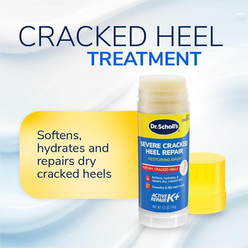 Dr. Scholl's Heel Repair Balm - 25% Urea for Cracked Feet | 2.5oz, Moisturizing & Soothing Epsom Salt, 3-Pack
