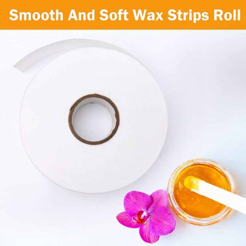 Non-Woven Wax Strip Roll - 2PCS Tear-Resistant Waxing Paper for Body & Facial Hair Removal | 2.76" X 100 Yards